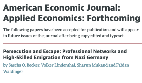 Accepted 🙏 A project close to my heart: we pay homage to an exemplary group of academics. Many lost their lives. Those who survived saw their personal lives shattered, their careers forcefully upended, and many lost loved ones in the Holocaust.