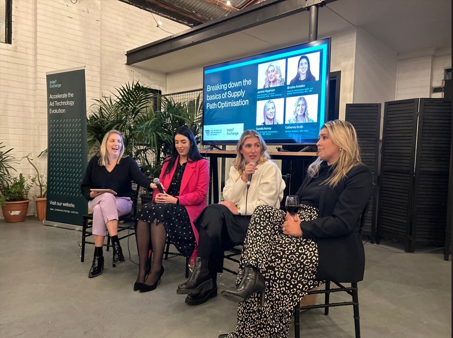 halfdomeagency's tweet photo. Last night our GM Catherine Smith joined a stellar panel to discuss Supply Path Optimisation benefits &amp; strategy. A great night celebrating &amp; supporting women in advertising! Thanks Index Exchange Australia and TWIPN for making it possible. 

#HalfDome #WomenInProgrammatic https://t.co/VfC98WgZy4