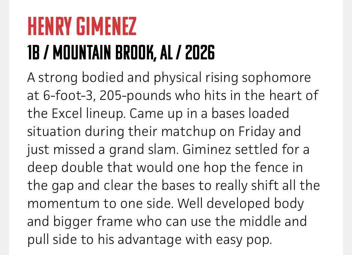 HenryGimenezJr's tweet photo. It was a great weekend earlier this month with @ExcelBaseball 15U American at the #PBRTALOpen. Looking forward to the @PBR_Alabama All-State Game next month. @pbrtscouting #Excel4Life https://t.co/WCEuEapwgk