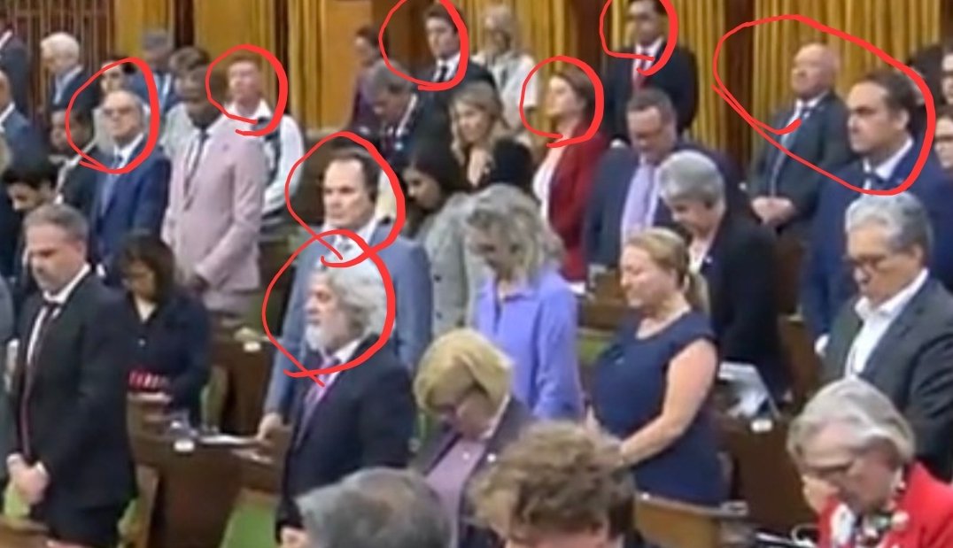 This liberal MP is saying that Pierre is not respecting indigenous days because he's not bowing his head. Obviously he wasn't there because. Half of the liberal side wasn't bowing their head as well.