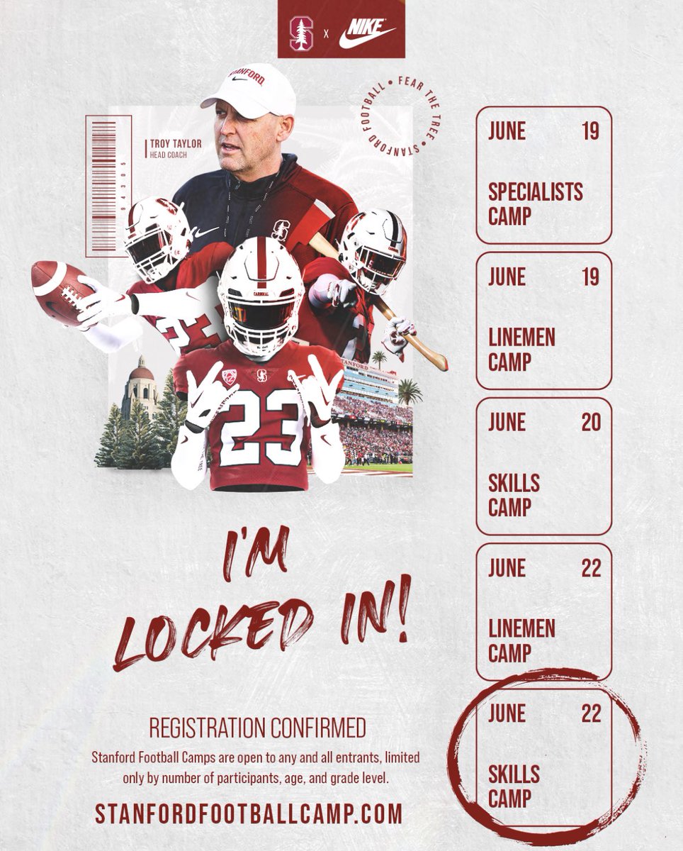 Excited to get some work in at <a href="/StanfordFball/">Stanford Football</a> tomorrow! Cant wait!
@TroyTaylorStanU <a href="/CoachDOnofrio/">Mark Donofrio</a> <a href="/russelljacobn/">Jacob Russell</a>