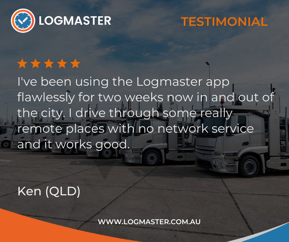 LogmasterAU's tweet image. Our clients' satisfaction is our top priority. See what one of them had to say! 🚚 #transportcompliance #clientfeedback #logmaster