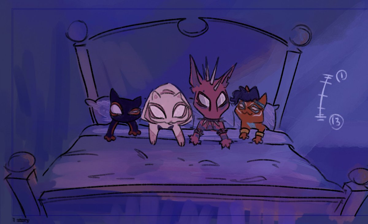 b4ssil's tweet photo. Meows morales sleepover that I’ll finish… eventually #AcrossTheSpiderVerse #SpiderManAcrossTheSpiderVerse https://t.co/r3zQLTUAbT