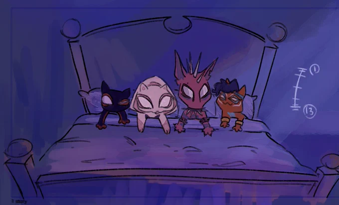 Meows morales sleepover that I'll finish… eventually #AcrossTheSpiderVerse #SpiderManAcrossTheSpiderVerse