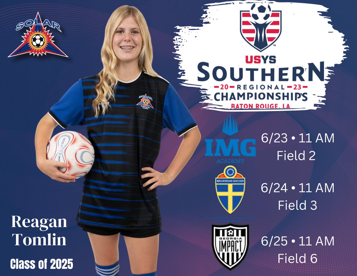 Here we come Baton Rouge‼️ Ready to get to work and compete 👊🏼 Come 👀 us play!  Group play schedule ⬇️ @SolarSoccer07G 
@ImYouthSoccer @Gosset41 @TopDrawerSoccer @TheSoccerWire @PrepSoccer #defender #ROADtoFL #WeAreYouthSoccer 
@DBUWomensSoccer @ACU_Soccer @cowgirl_soccer