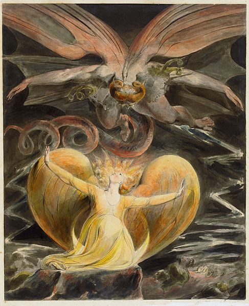 ‘The Great Red Dragon and the Woman clothed with the sun’ by William Blake

Learn more: ancient-origins.net/myths-legends-…