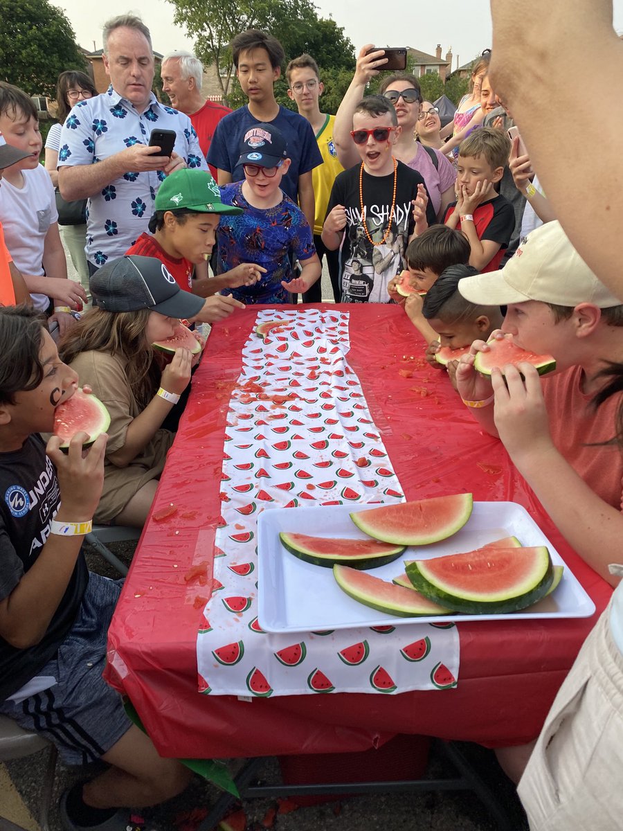 StLukeOakville's tweet photo. Good old fashion fun for all ages! Watermelon eating contest anyone?… Zumba? Snow cones? Too many choices!🎉🧡💚 ⁦@HCDSB⁩ https://t.co/VRNN6BlLjI