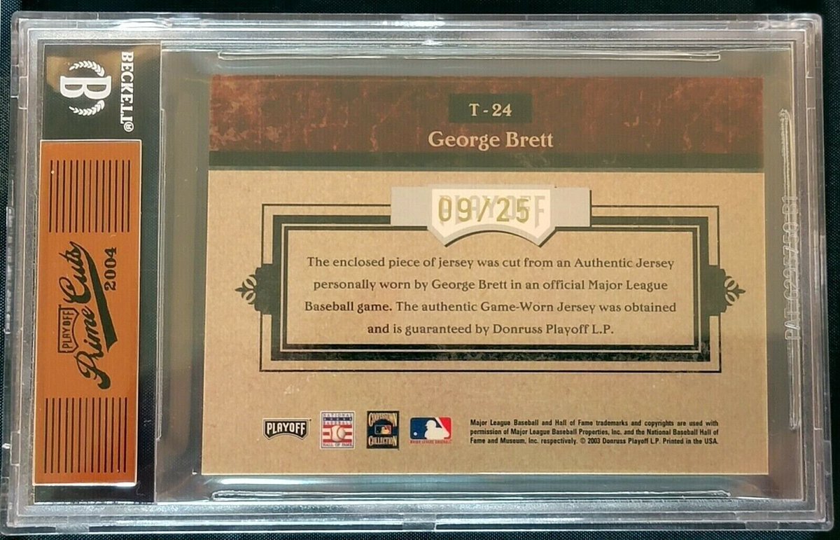 iconsportsUS's tweet image. 2004 Playoff Prime Cuts George Brett Patch Auto /25.  Beautiful card from the original Prime Cuts set!
#georgebrett #primecuts #patchauto #thehobby