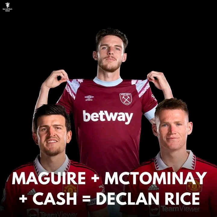OFDLighthouse's tweet photo. 🚨 Utd entering the Rice race with a player + cash deal could be true. West Ham would consider Maguire &amp; Mctominay in any deal but Maguire would need to take a cut in his wages

75m + Maguire for Rice
60m + Mc for Rice
50m + Mc + Maguire for Rice

Seems feasible to me. 🏴󠁧󠁢󠁥󠁮󠁧󠁿 👀 https://t.co/w8LcFM9J9O