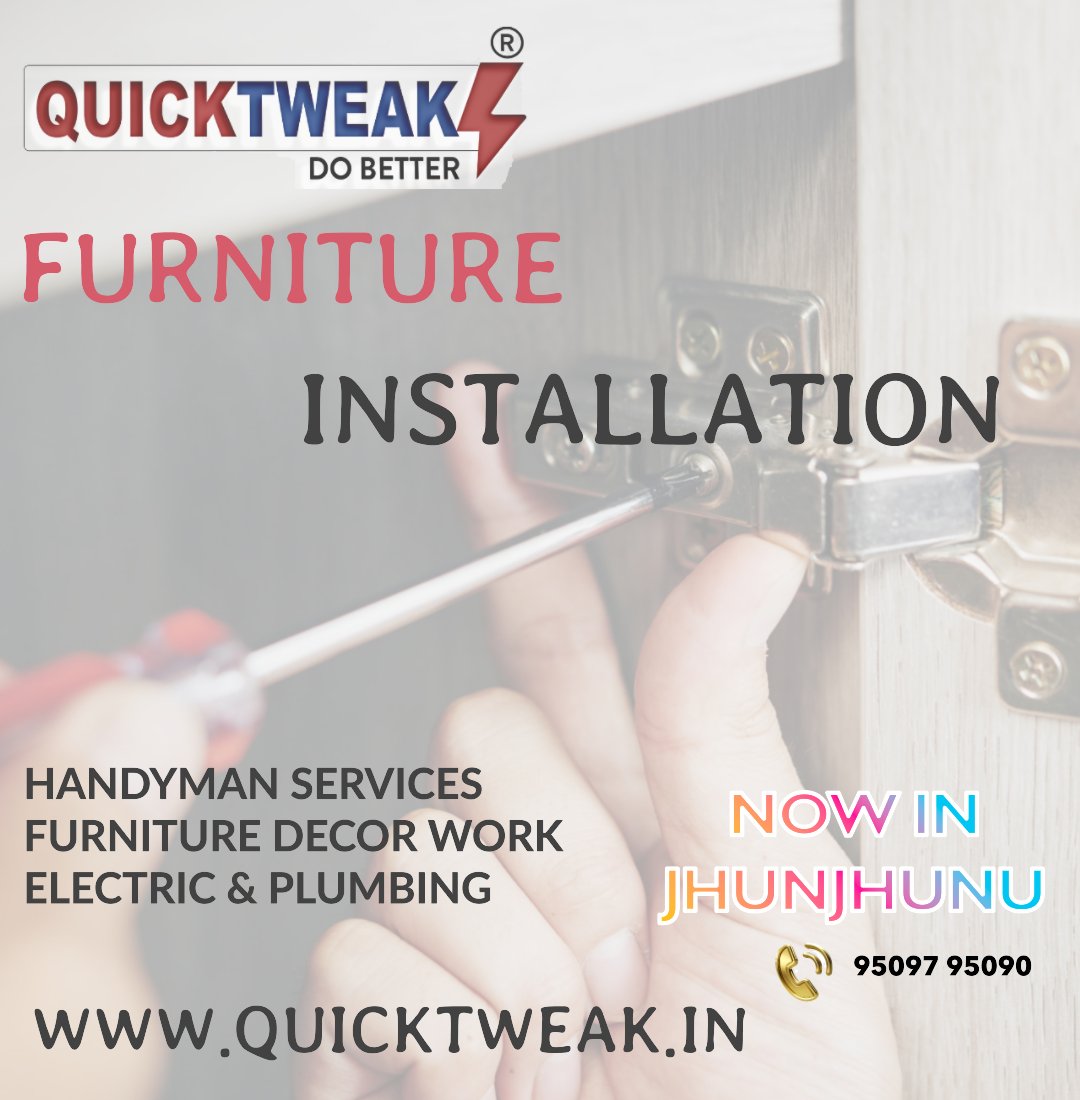 quicktweak_in's tweet image. #furniture #furnituredesign #decor #Jhunjhunu #quicktweak
book your service 
: call 8058 333001 , 95097 95090