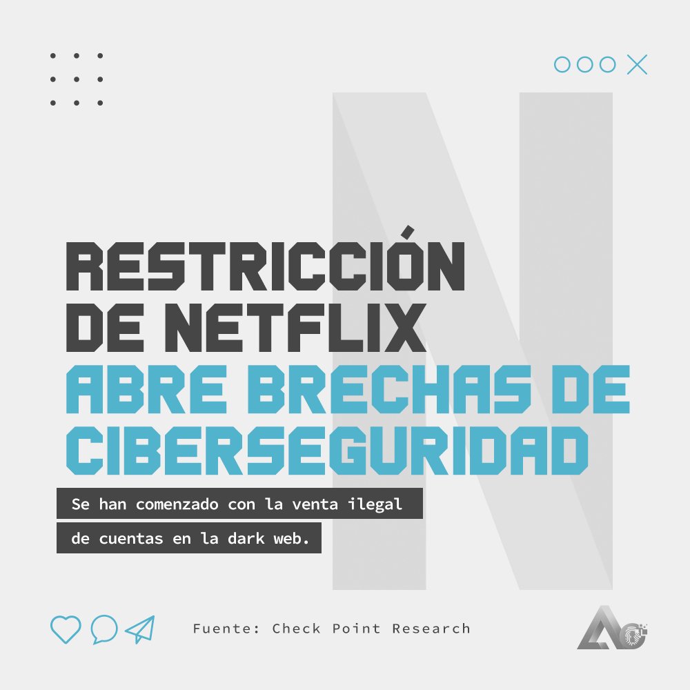 Si detectas una actividad sospechosa en una cuenta, desde la aparición de nuevos perfiles o la reproducción inusual de algunos contenidos, procede al cambio inmediato de contraseña, de lo contrario se corre el riesgo de perder datos o dinero

#Netflix #streaming