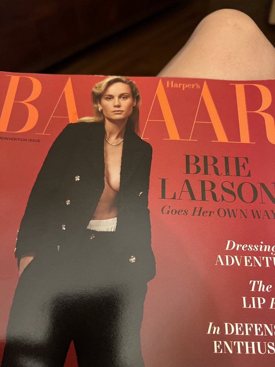 RobersonEmily's tweet photo. Next up. @harpersbazaarus with the lovely and talented @brielarson on the cover in a suit. I swear, I’m still going to write that essay about women in suits. #magazinestack https://t.co/HTx6JhHBaM