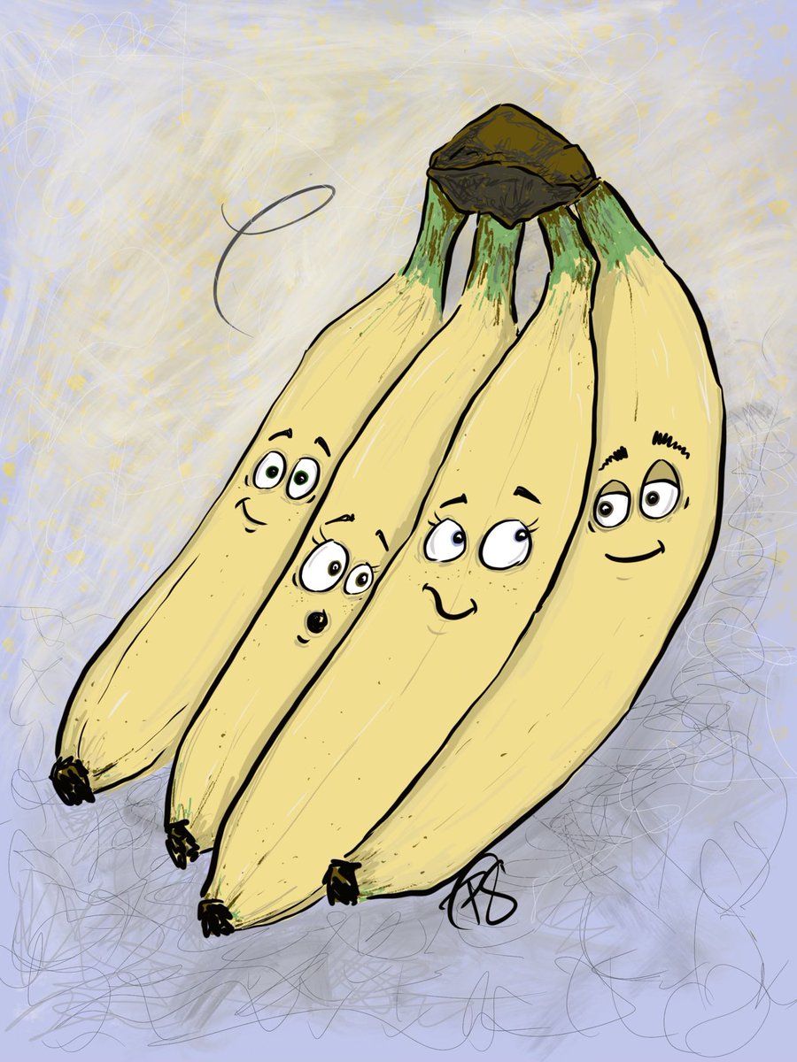 We’re all bananas. SCBWI June Drawing prompt Yellow. #scbwidrawthis #banana #yellow #kidlit