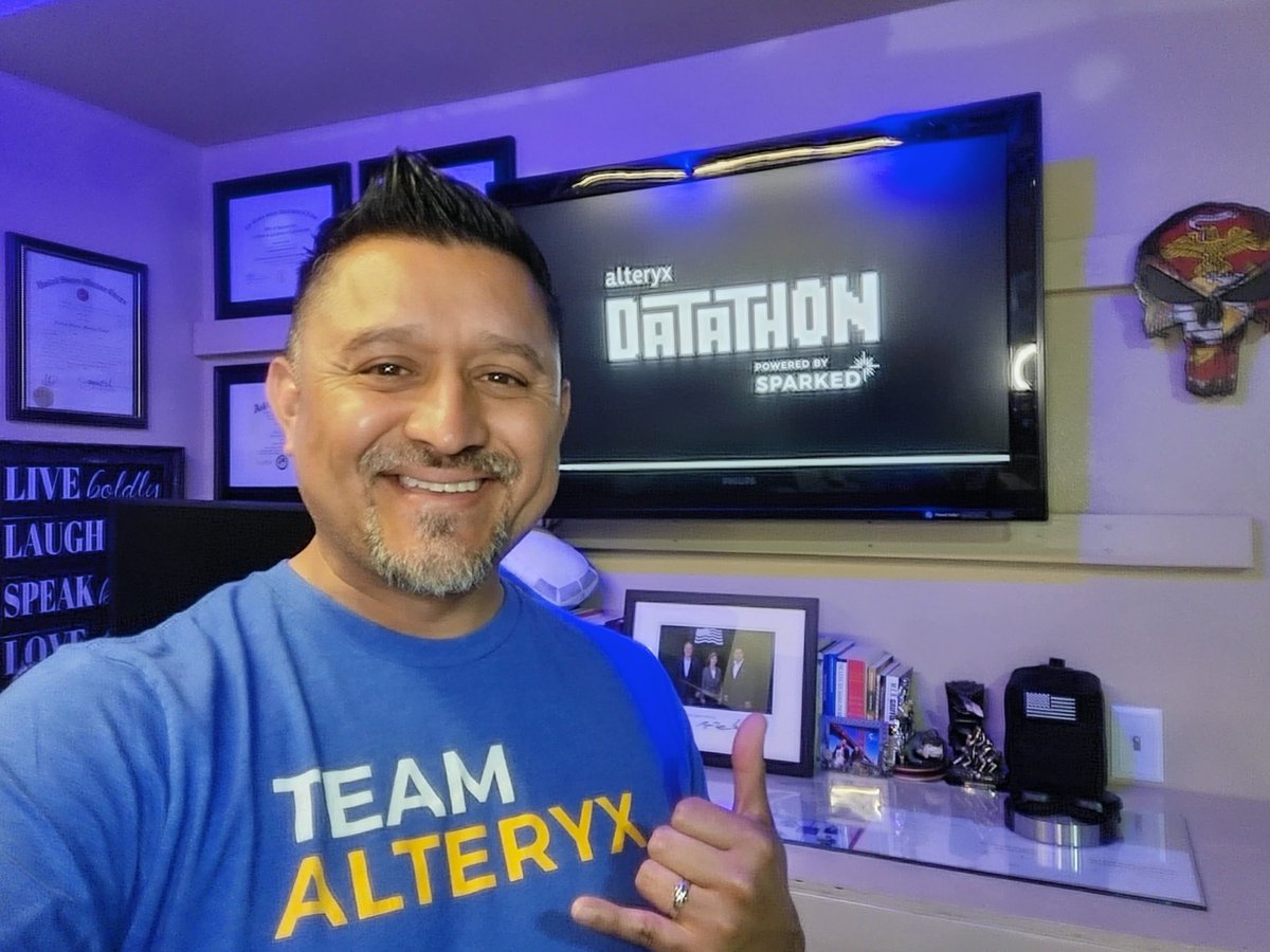 JayGarciaUSMC's tweet image. Happy #NationalSelfieDay! I want to take this opportunity to remind you that @alteryx SparkED will be hosting Escape Room competitions over the summer and #Datathons in the Fall. Follow #AlteryxSparkED on @LinkedIn for additional insights. p.s. yes, wearing my favorite Alteryx 👕