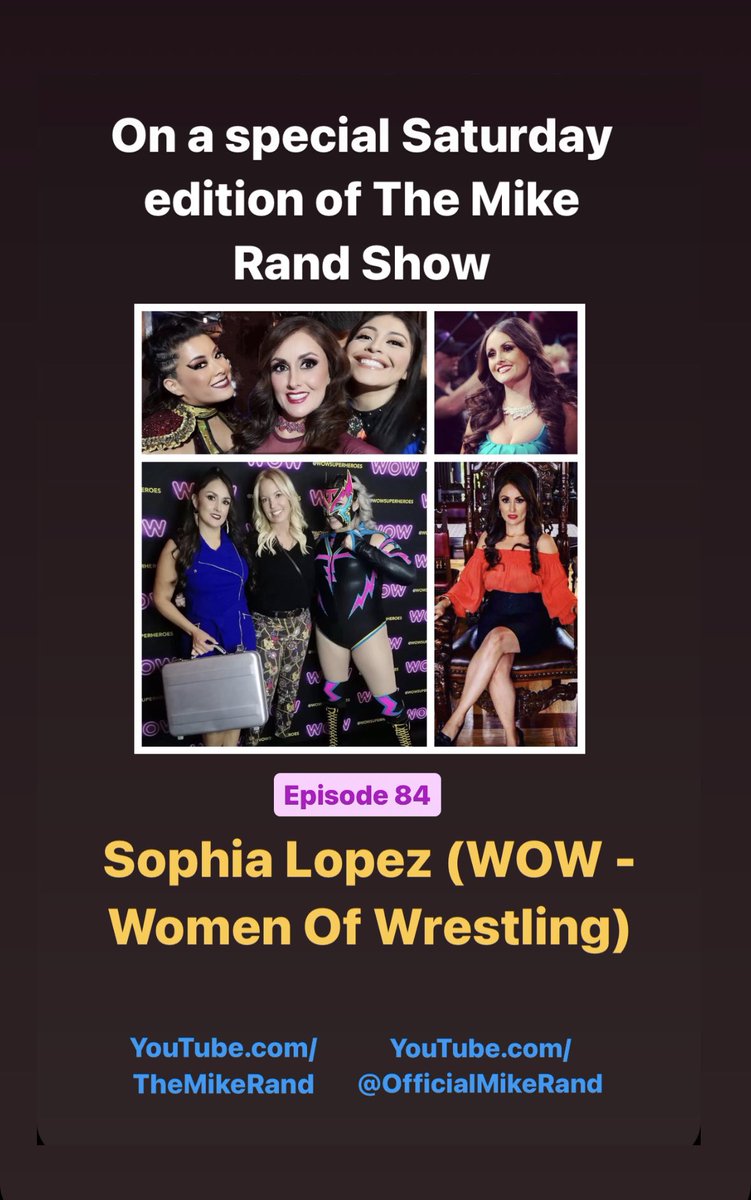 On a special Saturday edition of #TheMikeRandShow on #Youtube this week, returning from #WOW #WomenOfWrestling, it’s the greatest attorney in the world- #SophiaLopez! #Tormenta #SlyviaSanchez #VivianRivera #WOWSuperheroes #WomensWrestling @wowsuperheroes @wowe_sophia