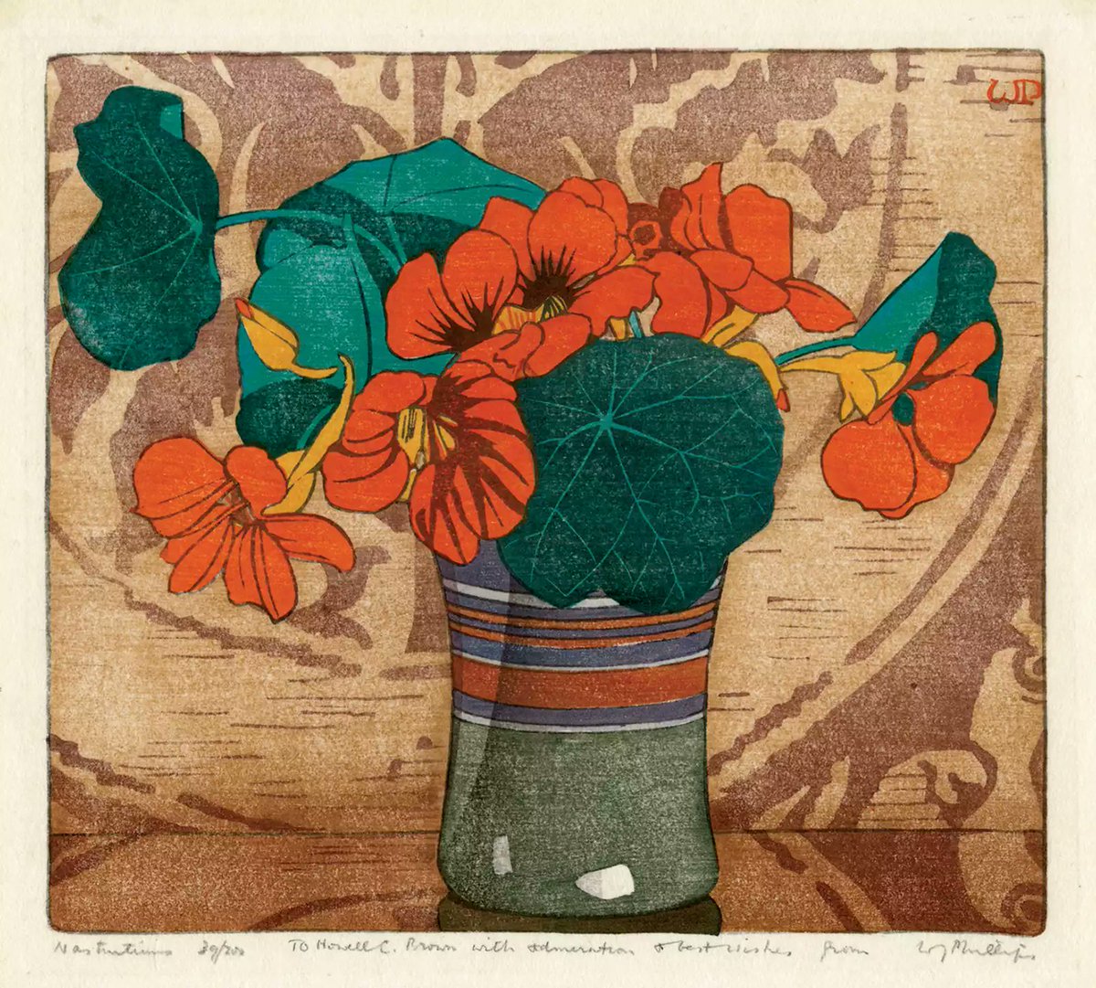 Nasturtiums, 1928 • Walter Joseph Phillips •
Color wood engraving