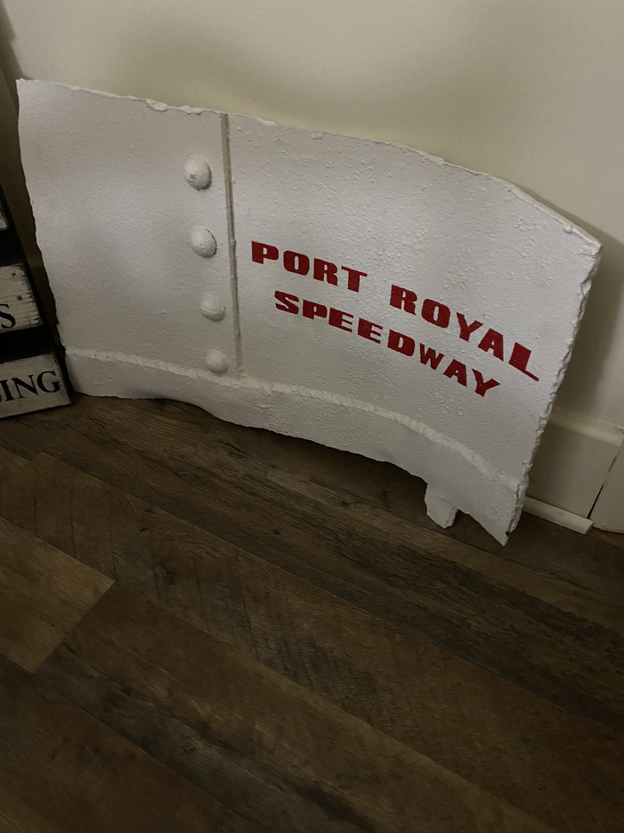 SnookAllee's tweet photo. @BnCAuto14 The pieces of the original Port Royal Speedway tunnel! 1 piece was donated to the Eastern Museum of Motor Racing and the other I kept. It was painted and freshened up by Annika Koser. https://t.co/wFr04oSWek