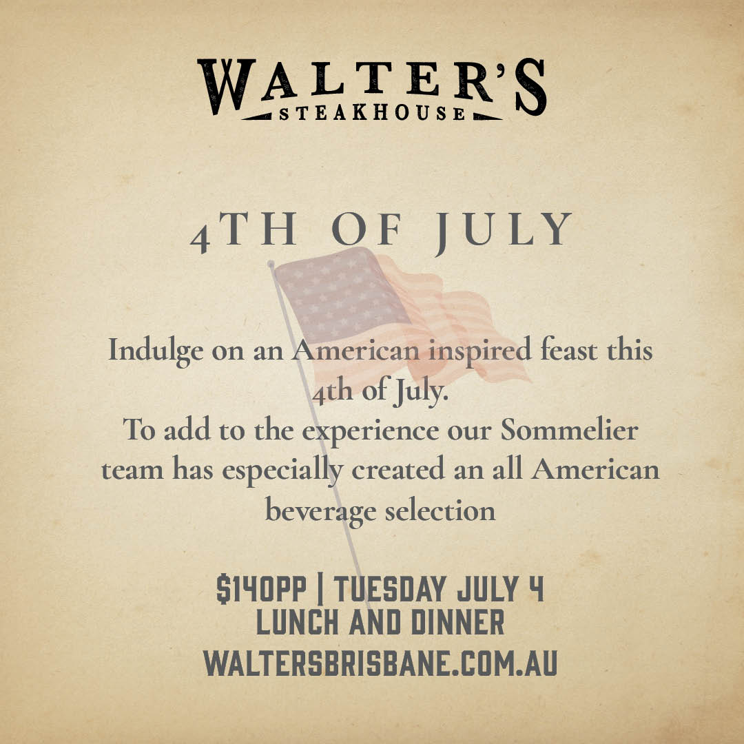 WaltersBrisbane's tweet photo. Well howdy y'all! Get ready to celebrate the all things American with our 4th of July Banquet. Think crab cakes, corn bread and pumpkin pie. Don your finest red, white and blue and we hope to be seeing you! 
Full menu and bookings - https://t.co/qYO87BJxfB

#4thofjuly #july4  ... https://t.co/wqwO7XDFoE