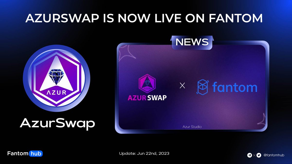 Sonichub_'s tweet photo. 🎉 Exciting news for the #Fantom community! #AzurSwap is now live on @FantomFDN!

Experience the safest and most cost-effective crypto trading platform in town. Whether you're a seasoned trader or just starting out, AzurSwap's user-friendly interface will make trading a breeze. https://t.co/DOJINiAQhU