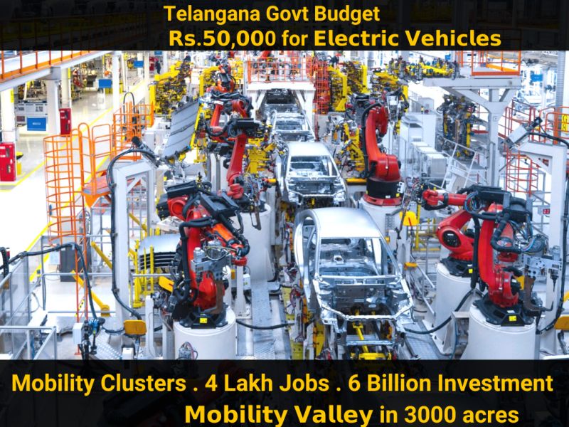 Hyderabad1st's tweet photo. #Hyderabad : Telangana drives in #India's 1st Mobility Valley, eyes $6 billion #Investment by '2030, generate more than 4 lakh #Jobs 
@KTRBRS @Tesla @elonmusk https://t.co/K9Hsjoq84U