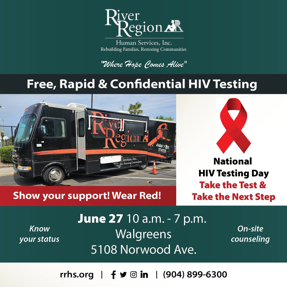 Show your support and wear red on June 27 for National HIV Testing Day!
#NHTD #nationalhivtestingday #knowyourstatus