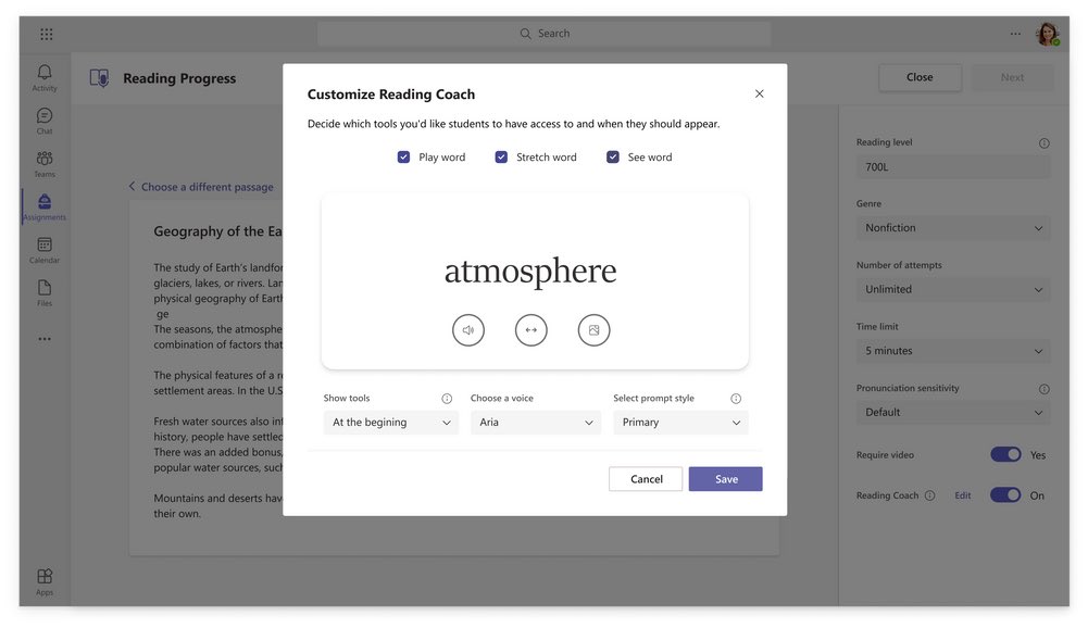 Have you tried Reading Coach in #MicrosoftEDU Immersive Reader? Students can record themselves reading and it gives real time feedback on errors and prosody and real time phonics support. Check it out! <a href="/CherokeeSchools/">Cherokee Co. Schools</a> <a href="/ITSCCSD/">Instructional Technology Cherokee County Schools</a> <a href="/mtholfsen/">Mike Tholfsen</a> techcommunity.microsoft.com/t5/education-b…