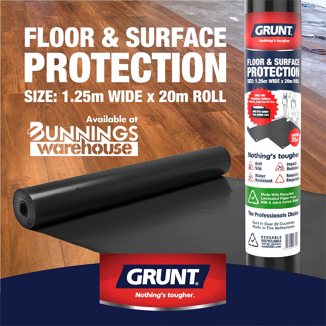 usegrunt's tweet photo. GRUNT Floor and Surface Protection is the best protection for your home or worksite. This product is tough and sustainable, anti slip, impact resistant and water resistant for maximum protection, it's also reusable and recyclable.
https://t.co/TDvm0cHgul https://t.co/klYEQf8Cz1