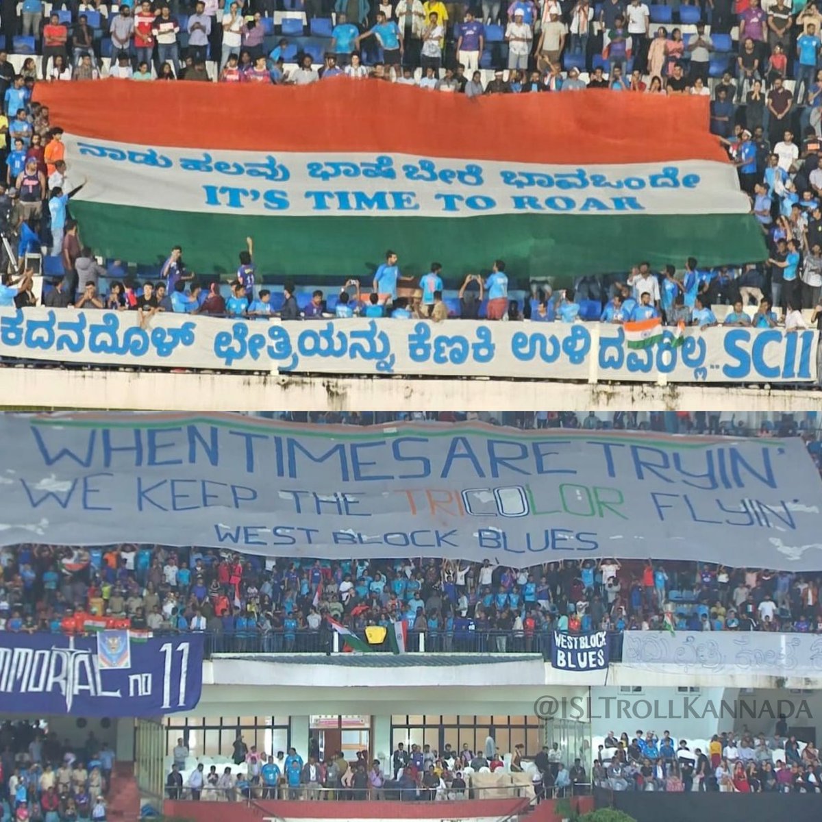 Two beautiful banners of yesterday night💥
#IndianFootball #SAFFChampionship2023 #INDPAK #INDvsPAK