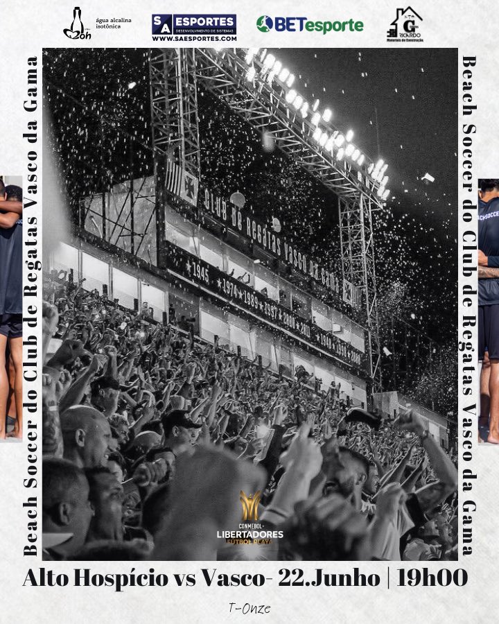 VASCOOOOOOOOOOOOOO!
 
#DiadeVasco
Alto Hospício vs Vasco
22.Junho | 19h00
Quartas de Final na @libertadoresfp 
 
Transmissão ao vivo, canal do YouTube da Libertadores!

📸 <a href="/bancadavasco/">Bancada Vasco</a> | 📱 @thiagoonze #vascodagama