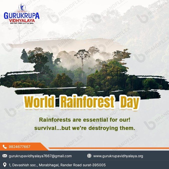 🔆World Rainforest Day
#gurukrupavidhyalay #school #educational #gujaratimedium #englishmedium #priprimaryschool #primaryschool #secondaryschool #highersecondary #rainforest #day #jahangirpura #morabhagal #rander #surat