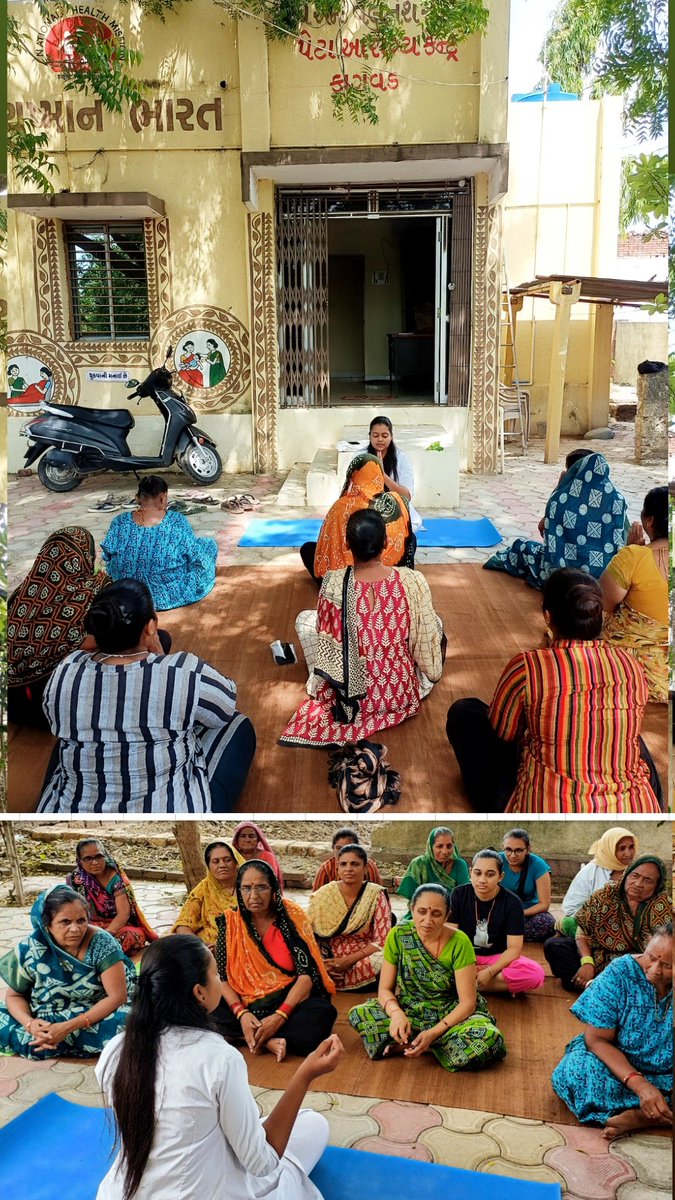 ChoKagvad's tweet photo. HWC Kagvad Celebrated #InternationalYogaDay2023 with the theme: #YogaforVasudhaivaKutumbakam which is  effectively encapsulating our collective aspiration for 'One Earth, One Family, and One Future.' https://t.co/RbMf1WipGV