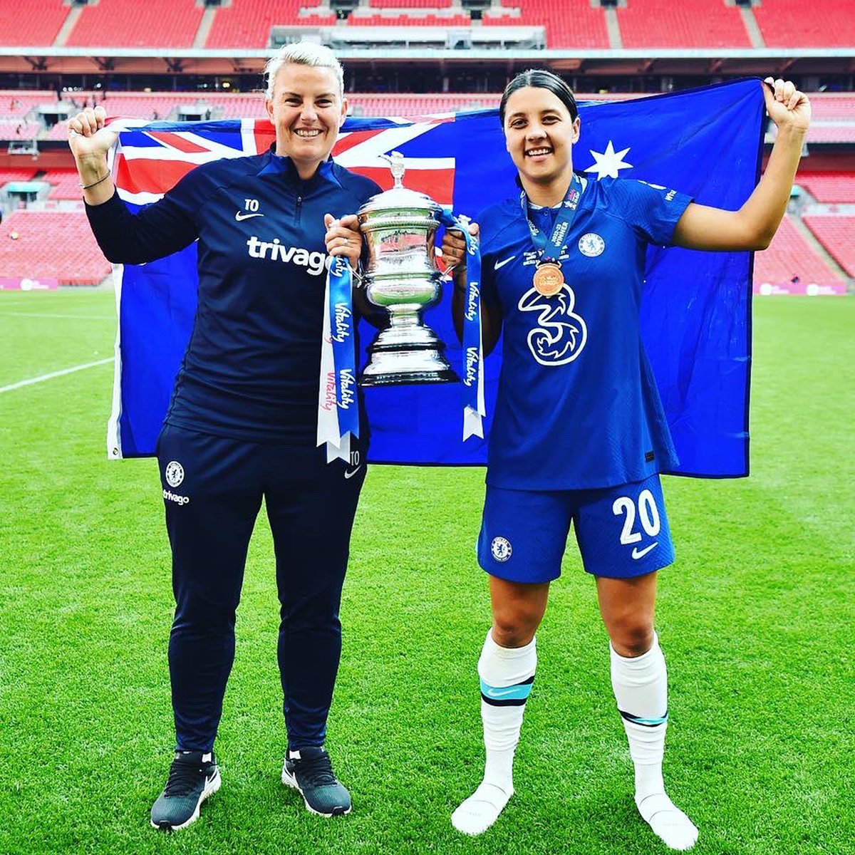 Chelsea's Aussie connection isn't just Sam Kerr. It's also assistant coach Tanya Oxtoby 🇦🇺

The former Bristol City boss has been at Chelsea since 2021.

WSL 🏆🏆
WFA Cup 🏆🏆

Next up: Watching Kerr again as part of #OptusSport's coverage of the <a href="/FIFAWWC/">FIFA Women's World Cup</a>.

📸: <a href="/toxtoby/">Tanya Oxtoby</a>

#FIFAWWC