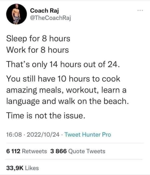 that's only 14 hours