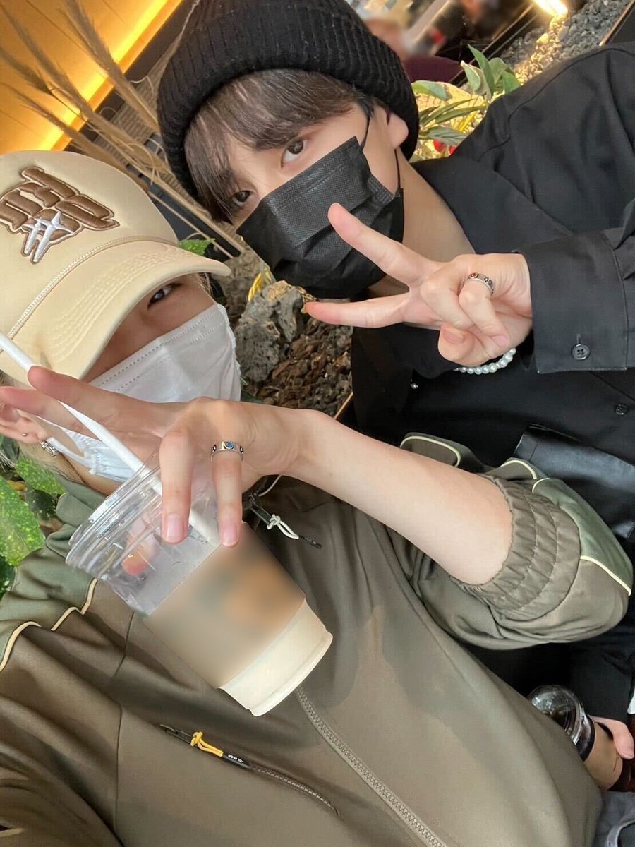 Me and Taki have some time together, we go out, talk, buy drinks, enjoy the weather. Look at our little finger, we call it a friendship ring