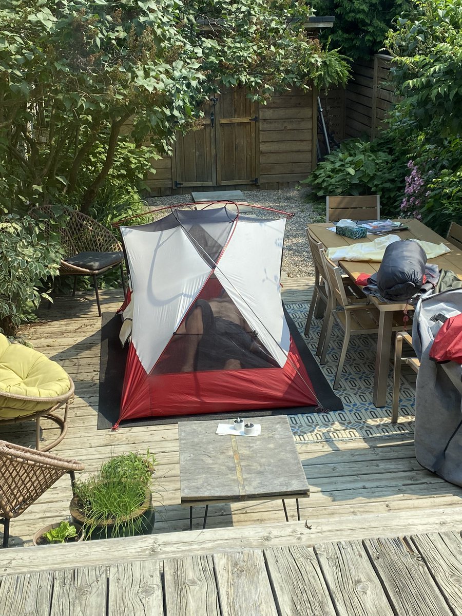 Having lived with shitty awful post-viral #MECFS after West Nile virus i. 2012, we have been very careful to try not to get #COVID19. Today hubby has symptoms and the dear that he is, he is camped out in the backyard #FamilyCaregiversRock