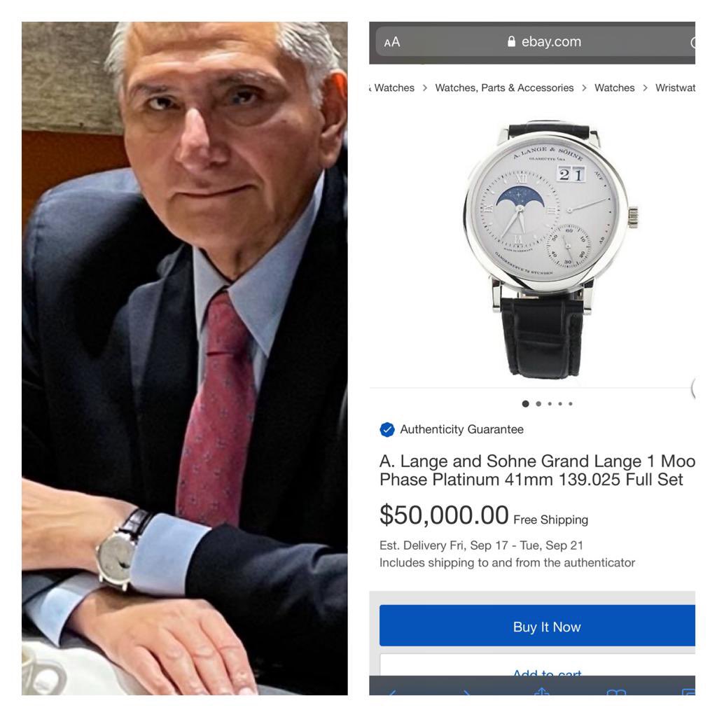 De nuestra gustada sección #NosotrosLosPobresUstedesLosRicos traemos hasta ustedes el reloj de Adán Augusto: vale 50 mil dólares, casi un millón de pesos. ¿Quén pompó? #Loret en <a href="/latinus_us/">Latinus</a>: youtube.com/live/r8m_B_wlr…