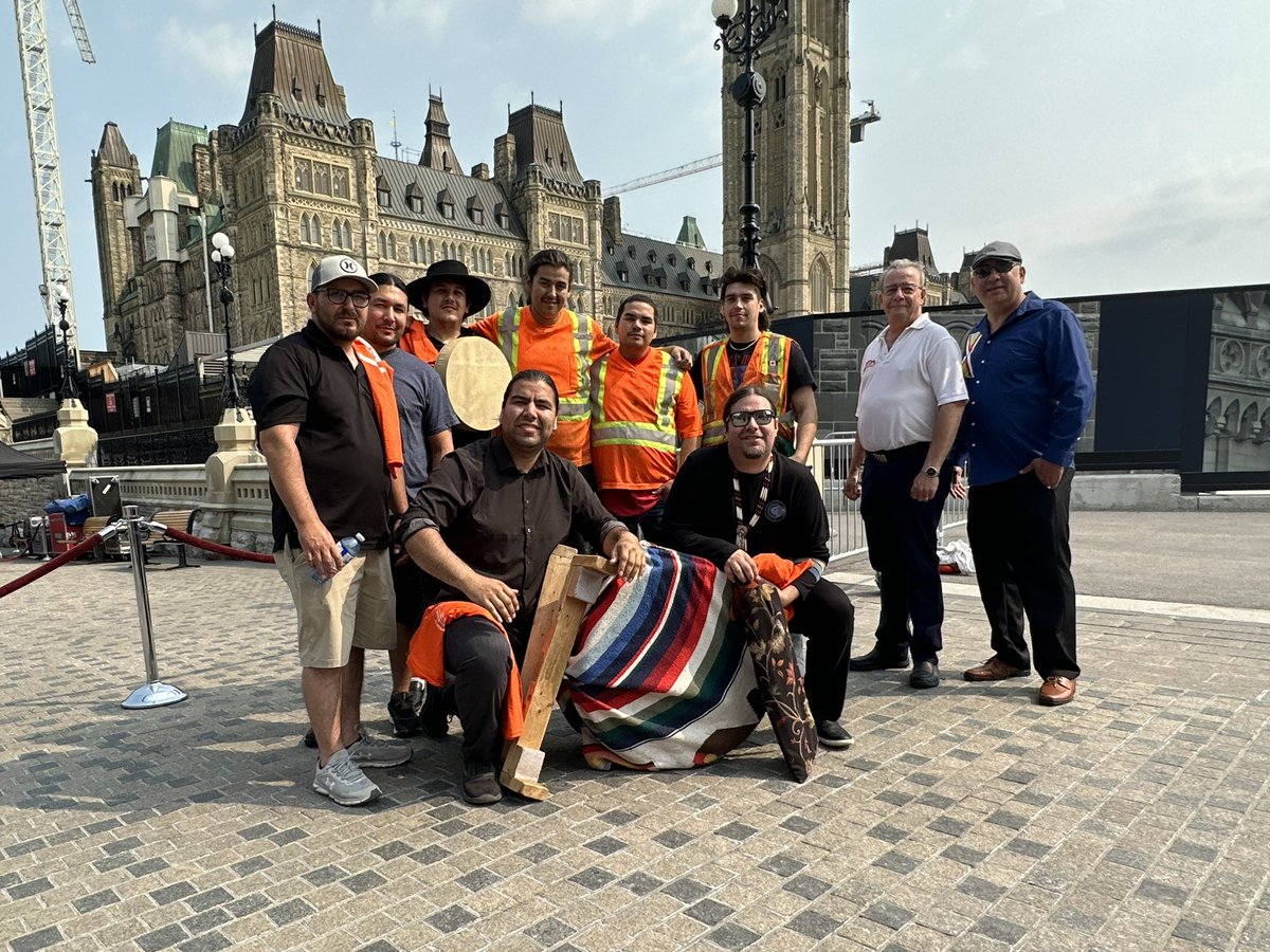 Happy Indigenous Peoples Day! 

Some of our Algonquin Anishinabe workforce from our Center Block Project meeting up with Eagle River Singers at the Rising of Residential School Survivors Flag Ceremony. ✊🏽<a href="/MilestoneDaresU/">Milestone Environmental Contracting</a>