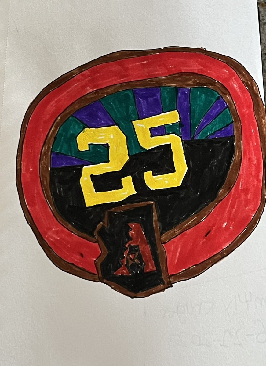 My artwork of the 25th anniversary logo for the Arizona Diamondbacks #handdrawn #fanart #sundevilemilysart #Dbacks #MLB #Diamondbacks #ArizonaBorn #arizonadiamondbacks #2023art #Baseball #25thAnniversary