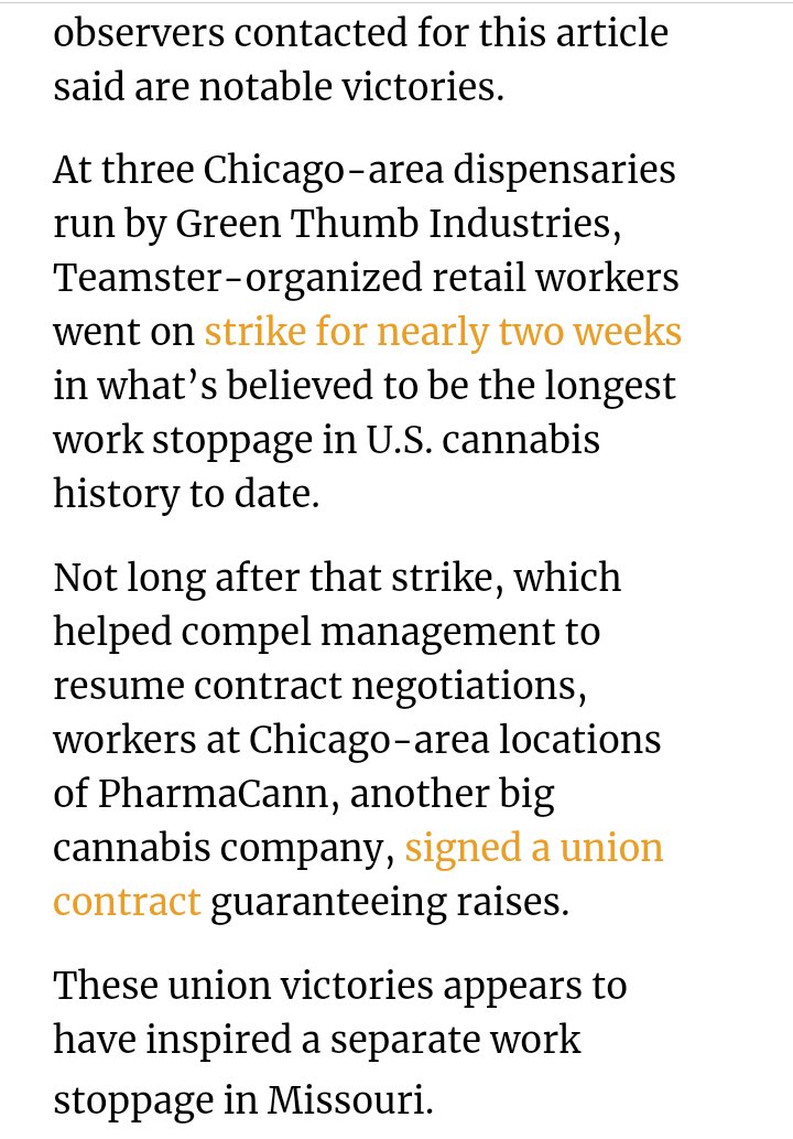 #TeamstersStopMovingBackwards
At 3 Chicago-area #dispensaries run by #GreenThumbIndustries, #Teamster-organized #RetailWorkers went on #strike for nearly 2 weeks in what’s believed to be the longest #WorkStoppage in U.S. cannabis history to date.
#DEFUNDfacebook
#DEFUNDtwitter
