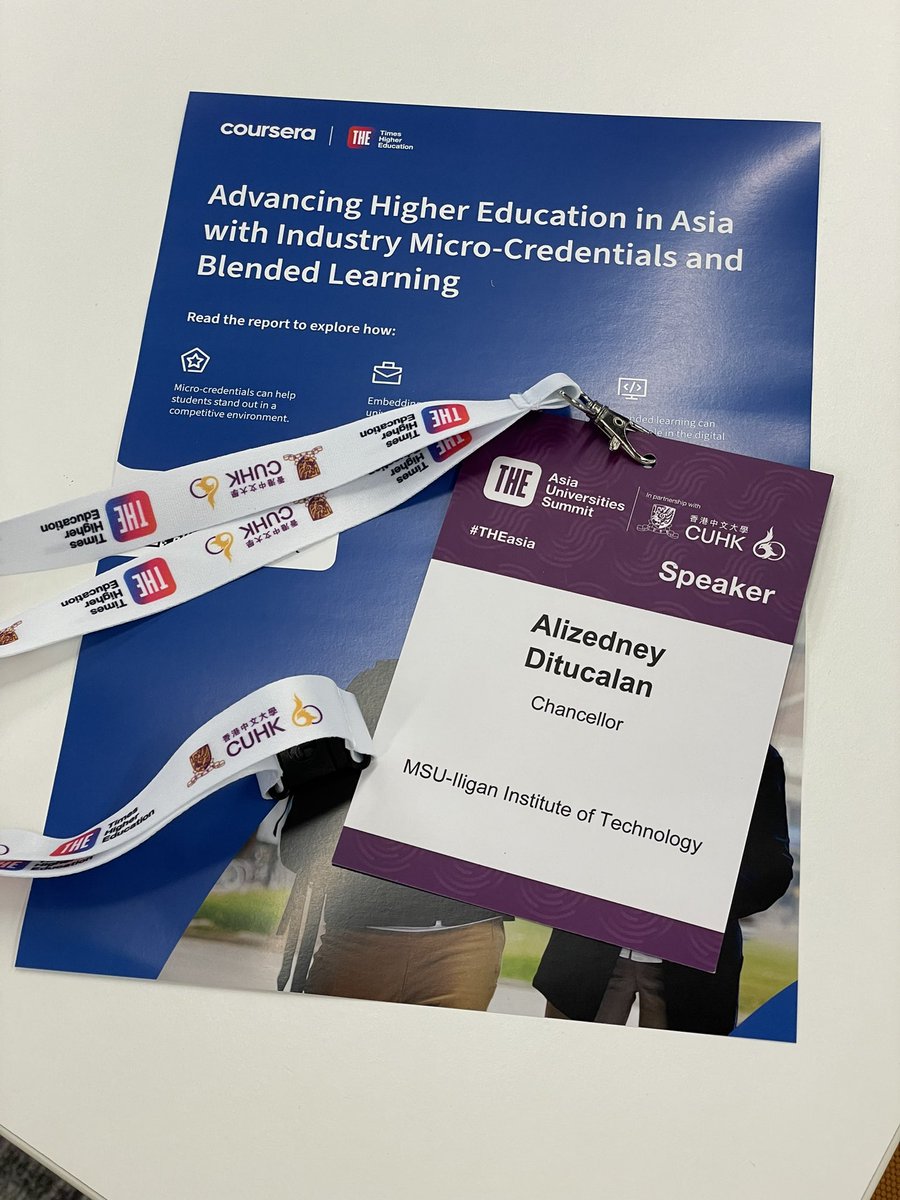 Grateful for the opportunity to share my thoughts on advancing higher education on micro-credentials here at THE Asia Universities Summit at CUHK. 

#THEAsia