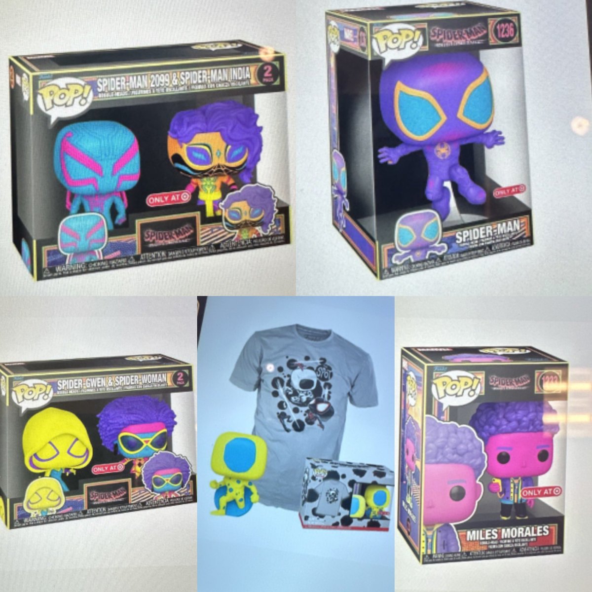 First look at the new SpiderVerse Blacklight Funko POPs! #Spiderverse #Spiderman #AcrossTheSpiderVerse #FPN #FunkoPOPNews #Funko #POP #POPVinyl #FunkoPOP #FunkoSoda
