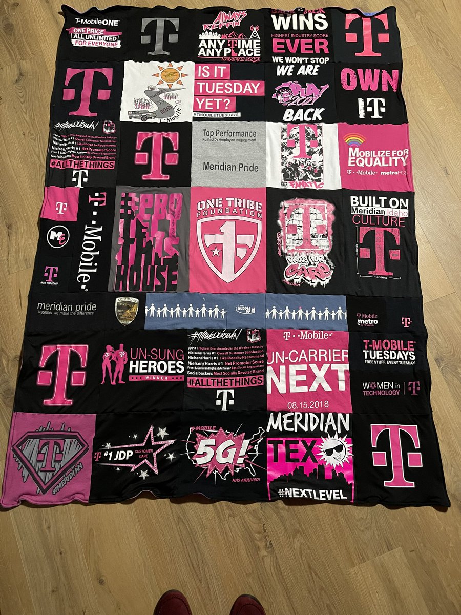 jlovely_lively's tweet image. I have over 70 T-shirts I love from my 17+ yrs at T-Mobile but could wear them all. I took 45 and had someone make me two blanks I LOVE! Plus now I have more closet space!!