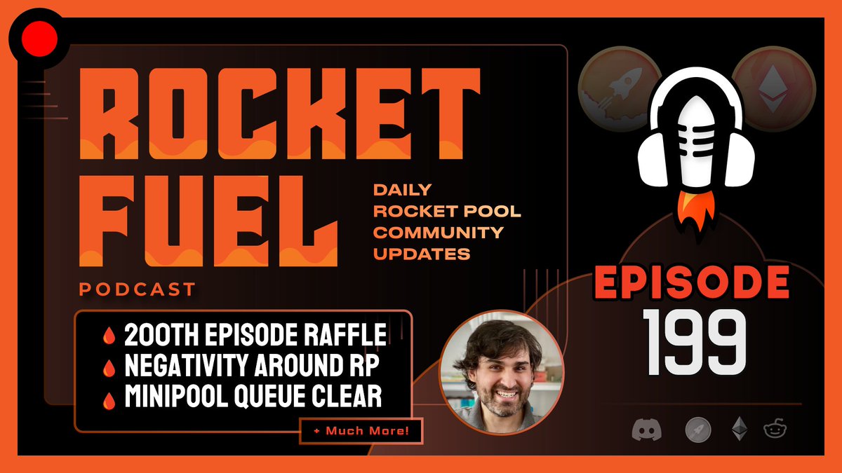 Today's update from the <a href="/Rocket_Pool/">Rocket Pool</a> community is here. This is episode 199 of Rocket Fuel for June 21st. It includes:

- 200th episode raffle details
- lots of negativity around RP today
- minipool queue is clear and deposit pool is filling up
and more

youtu.be/0ZtdAXQ_wVY