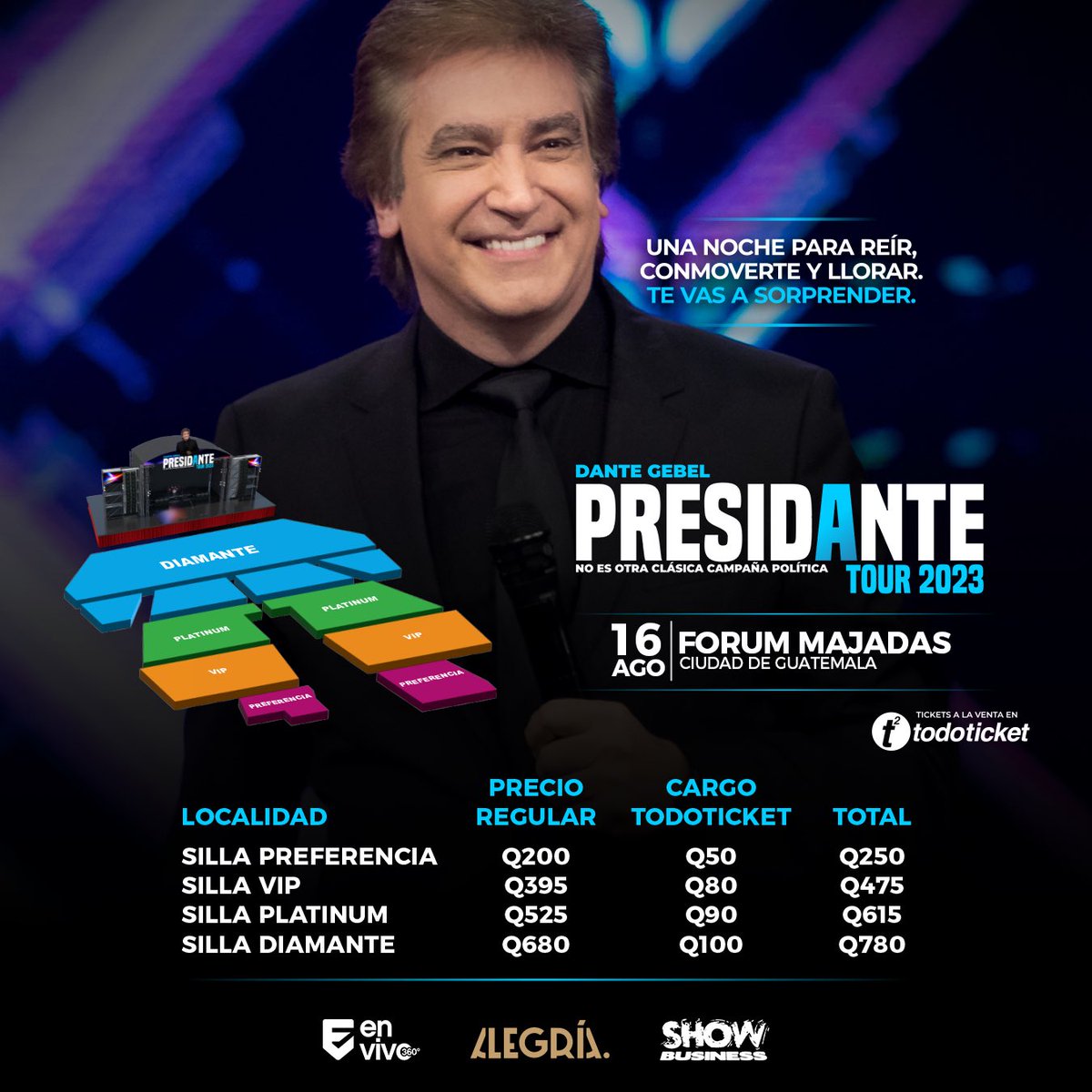 ¡RECORD EN GUATEMALA!
Si bien hemos tenido "localidades agotadas" (Sold Out) en todo el Tour; lo que hoy sucedió en la querida Guatemala, batió todos los récords hasta la fecha. En menos de UNA HORA de haber lanzado la venta, se agotó más del 80% del fórum, ¡Y ya CASI estamos