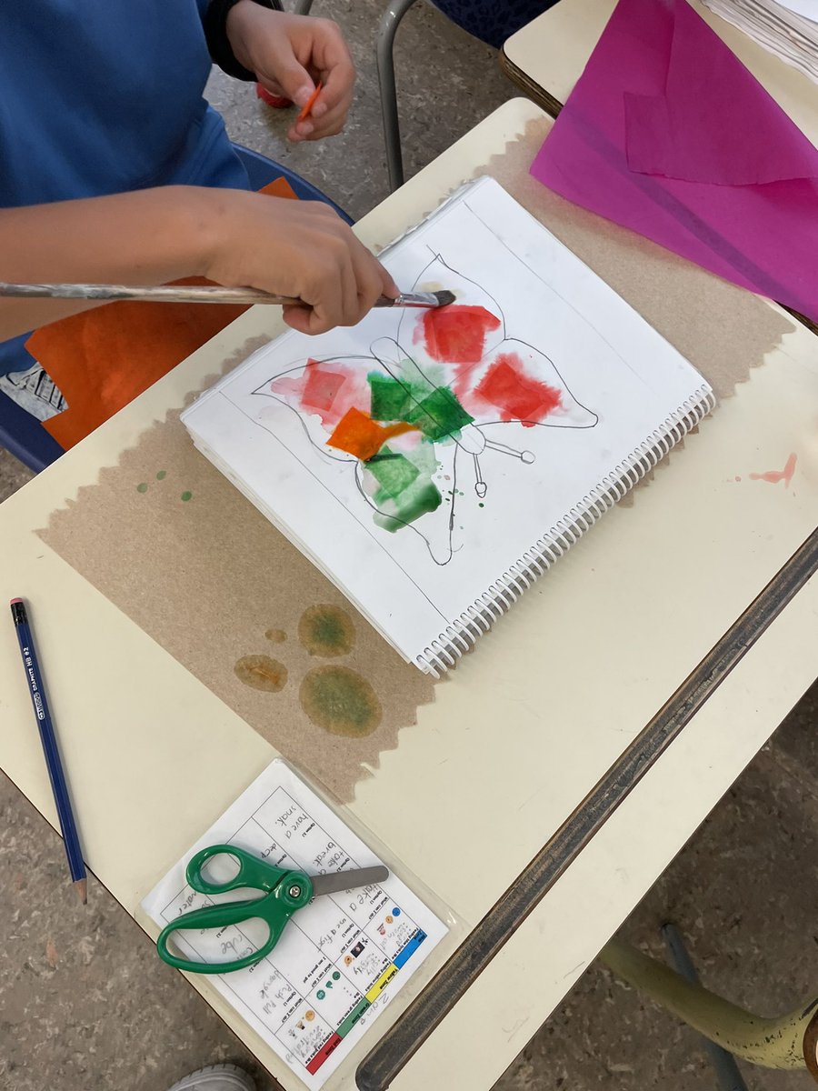 MsAHassel's tweet photo. We have been experimenting with various media to help us blend colours! Check out our bleeding tissue paper butterflies! https://t.co/SAdDnPVM2h