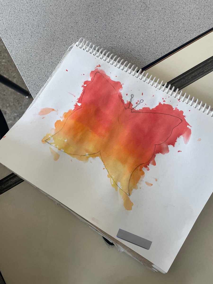 MsAHassel's tweet photo. We have been experimenting with various media to help us blend colours! Check out our bleeding tissue paper butterflies! https://t.co/SAdDnPVM2h