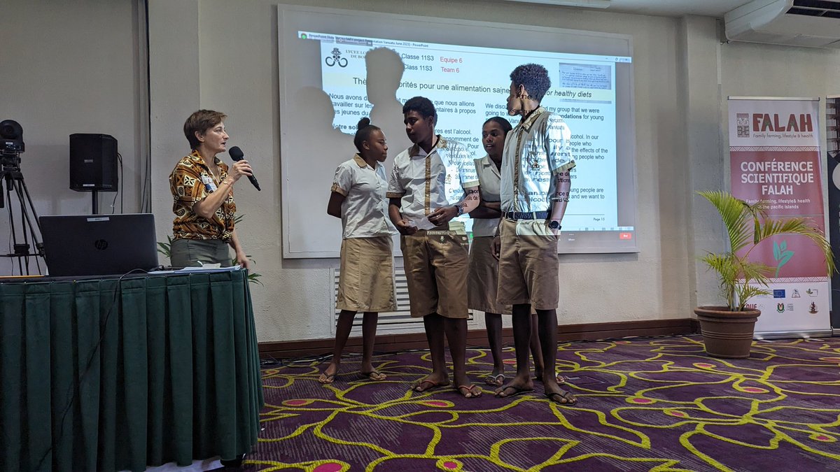 FALAHpacific's tweet photo. For the last session of the conference we had the visite of students from the Lycée Louis Antoine Bougainville, they presented their projects to the team that they conducted with the help of  Corinne Caillaud from University of Sydney . https://t.co/rJqaqNlG5u
