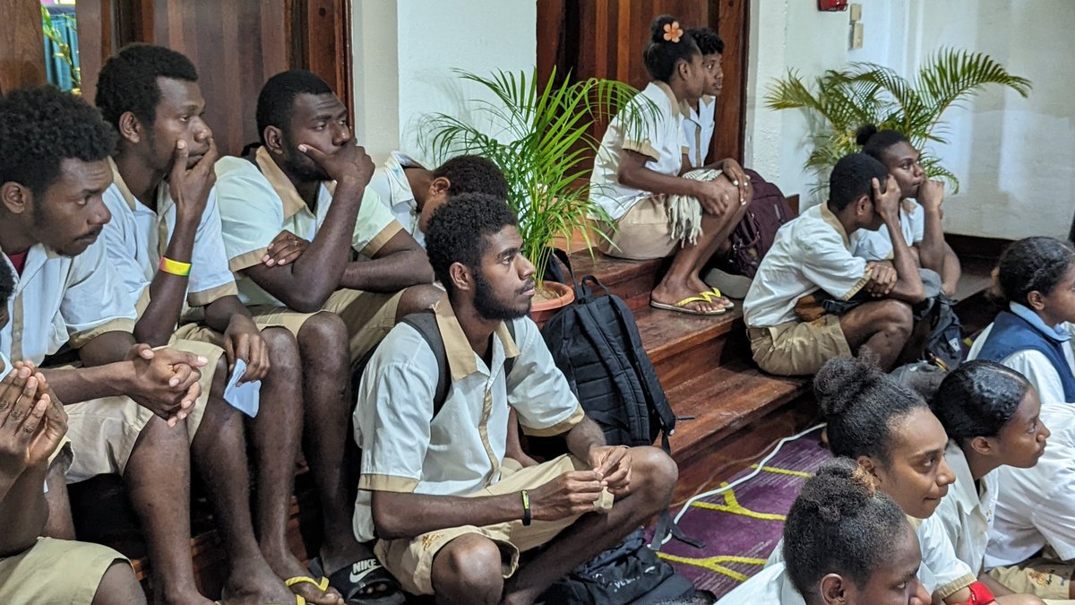 FALAHpacific's tweet photo. For the last session of the conference we had the visite of students from the Lycée Louis Antoine Bougainville, they presented their projects to the team that they conducted with the help of  Corinne Caillaud from University of Sydney . https://t.co/rJqaqNlG5u