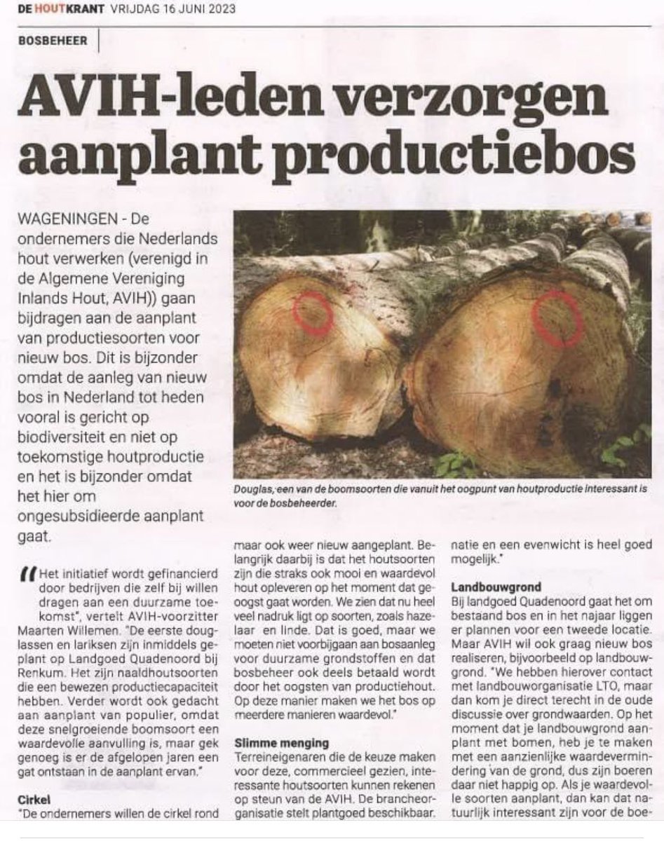 Een bos die niet alleen natuur als doelstelling heeft, bouwhout is ook nodig voor de volgende generaties. #avih #bos #hout