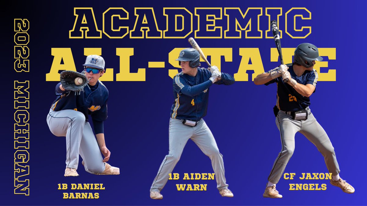 Patriot Baseball (@patriotbseball) on Twitter photo It is a great honor to introduce <a href="/DanielBarnas1/">Daniel Barnas</a> <a href="/Aidenwarn/">aiden warn</a> & Jaxon Engels <a href="/EngelsJaxon/">Jaxon Engels</a> as Academic All State honorees! These great young men excelled in the classroom as well as the field for <a href="/MattawanHSBB/">Mattawan HS Baseball</a>. It is a great honor to introduce <a href="/DanielBarnas1/">Daniel Barnas</a> <a href="/Aidenwarn/">aiden warn</a> & Jaxon Engels <a href="/EngelsJaxon/">Jaxon Engels</a> as Academic All State honorees! These great young men excelled in the classroom as well as the field for <a href="/MattawanHSBB/">Mattawan HS Baseball</a>.